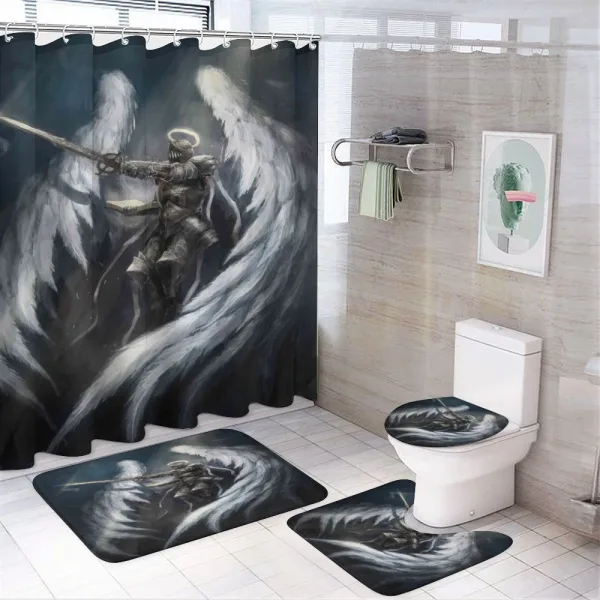 Angel Knight White Wing on a shower curtain