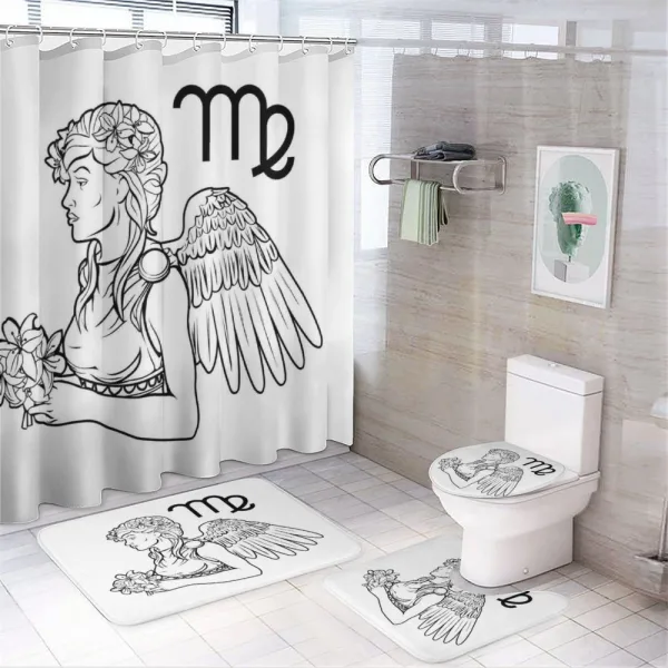 Angel with Bouquet on a shower curtain
