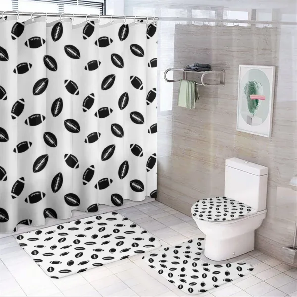 Black Balls on a shower curtain