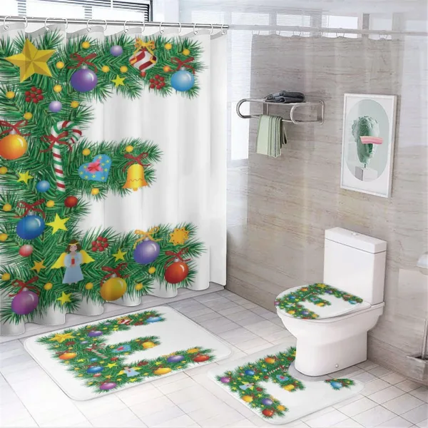 Capitalized E Big Star on a shower curtain