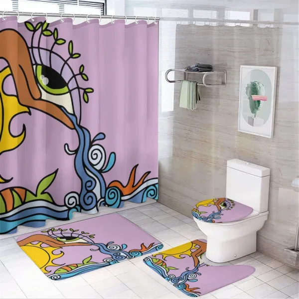 Fantasy Sun Waterfall on a shower curtain
