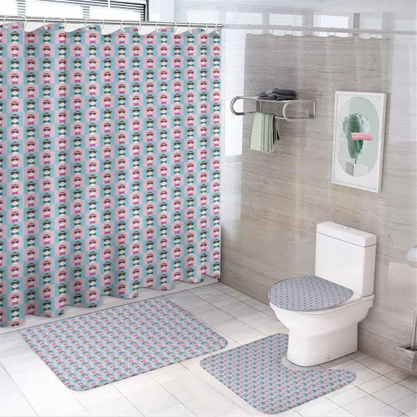 Funny Male and Female Animal on a shower curtain