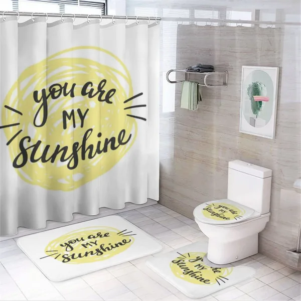 Hand Drawn Sun Romance on a shower curtain