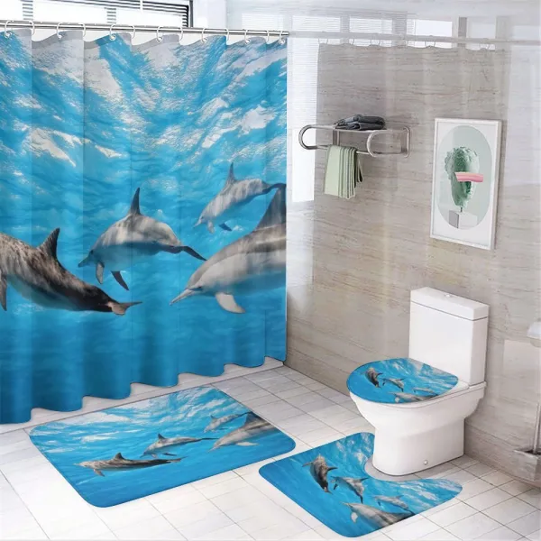 Happily Swimming Fish on a shower curtain