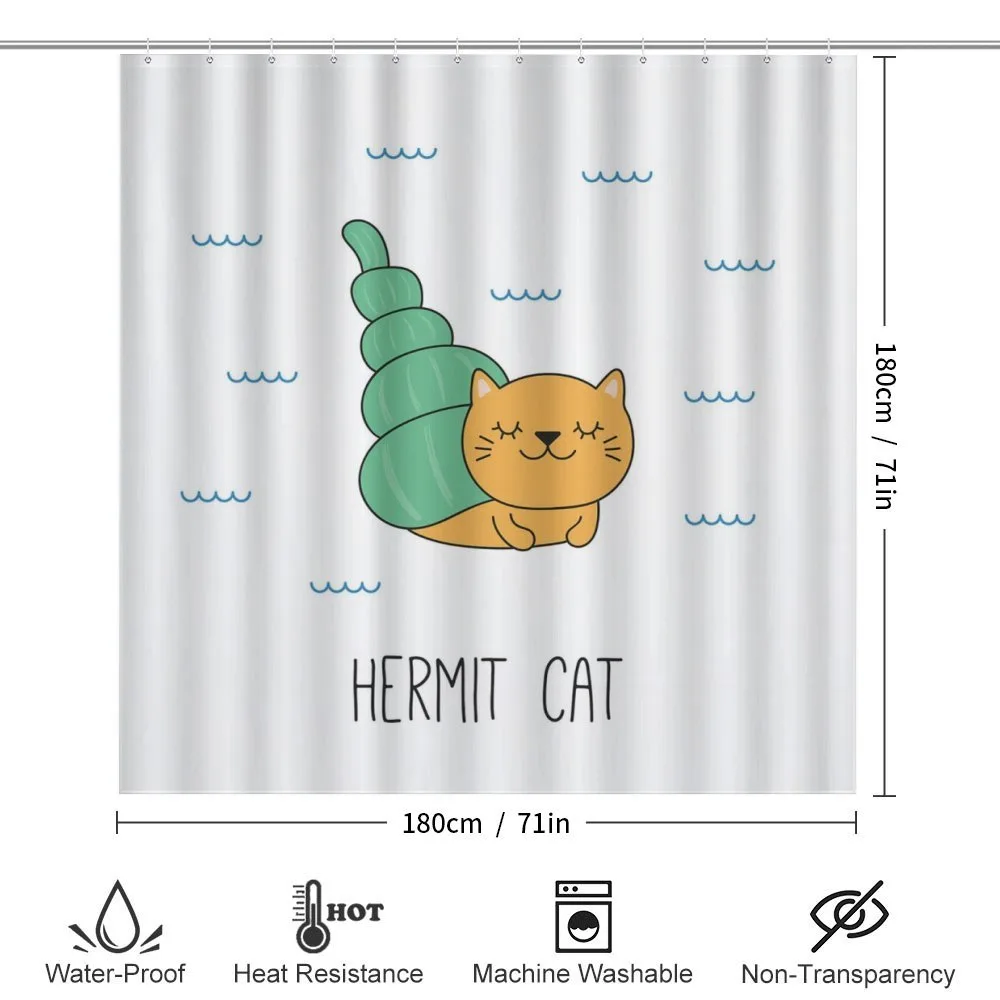 Hermit Cat Graphic Cartoon Wave — Detail 2