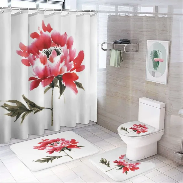 Japanese Ink Wash Painting on a shower curtain
