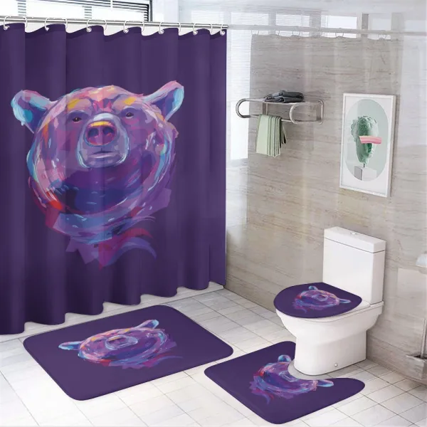 Mascot Face Brushstrokes on a shower curtain