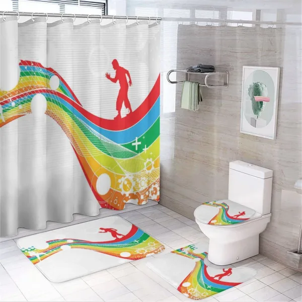 Men on a Wave on a shower curtain