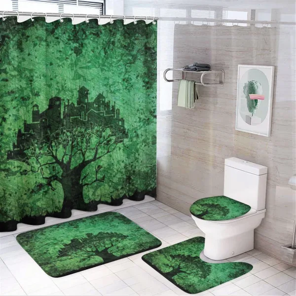 Modern City Buildings on a shower curtain