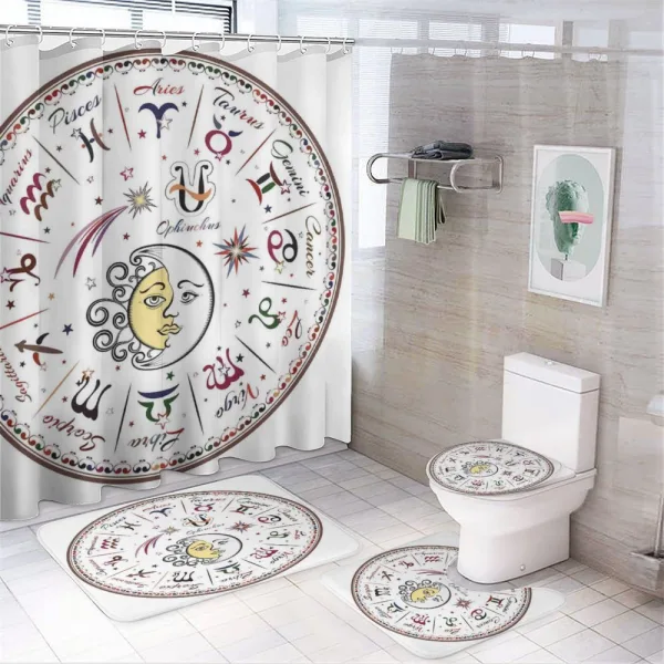 Moon Sun and Signs on a shower curtain