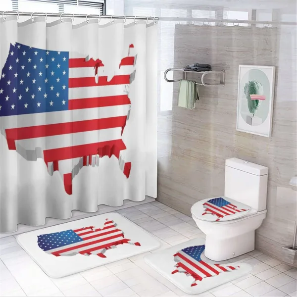 Old Glory Theme Patriotic 3D on a shower curtain