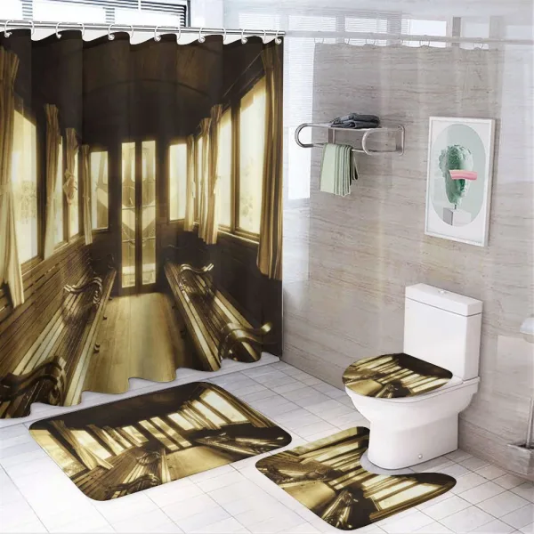 Old Vintage Train Salon on a shower curtain