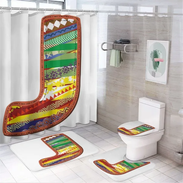 Ornament Design Letter on a shower curtain