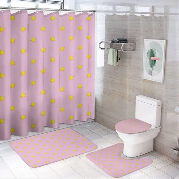 Pastel Cartoon Design on a shower curtain