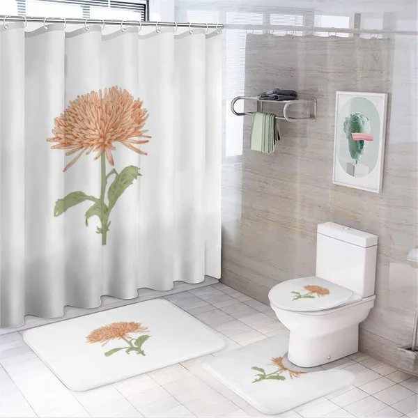 Retro Blooming Nature on a shower curtain