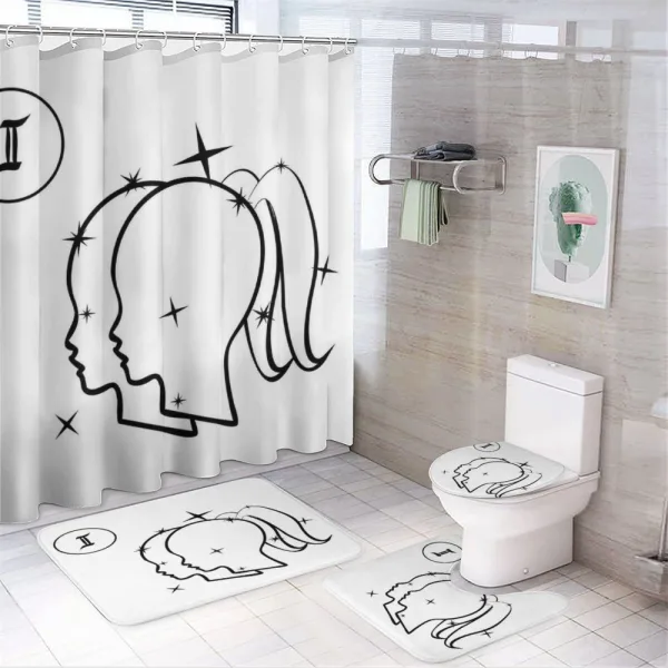 Stars and Sisters on a shower curtain