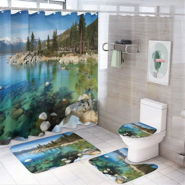 Summer Lake Photo on a shower curtain