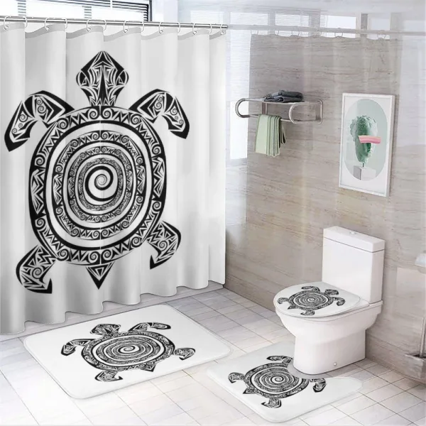 Turtle Spirals on a shower curtain