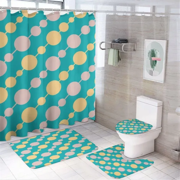 Vintage Circles Rounds on a shower curtain