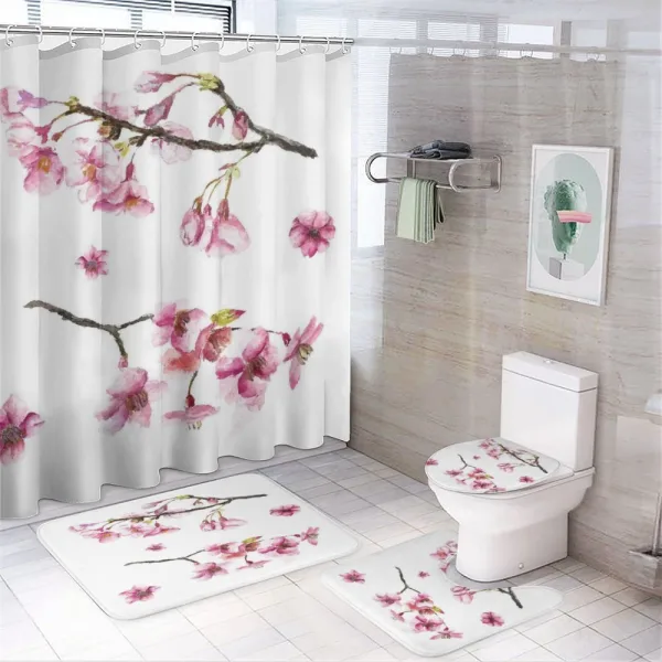 Watercolor Art Flower on a shower curtain