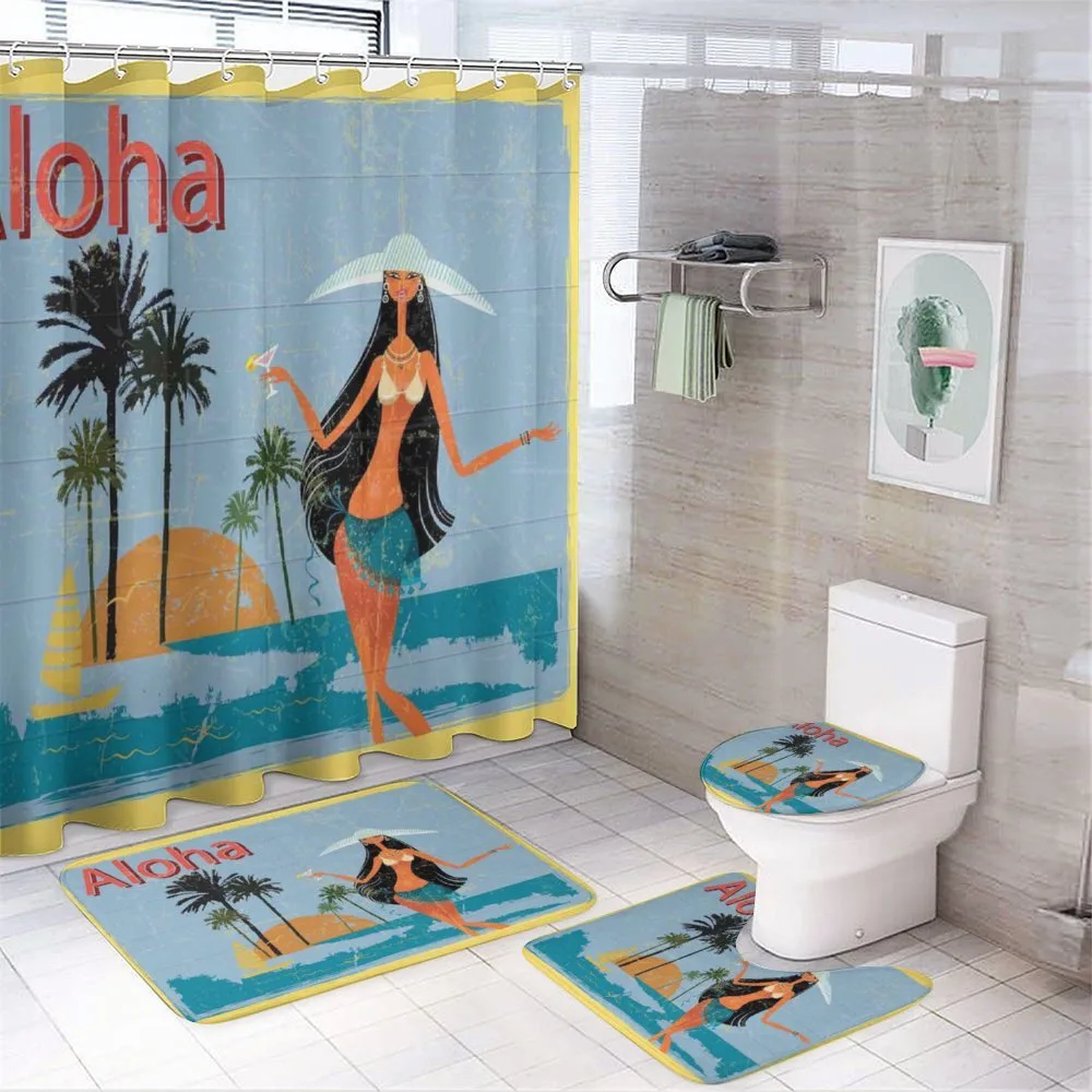 Brunette Hair Hawaiian Lady — Your design
