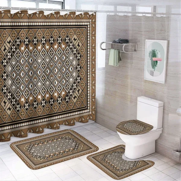 Checks and Deer on a shower curtain