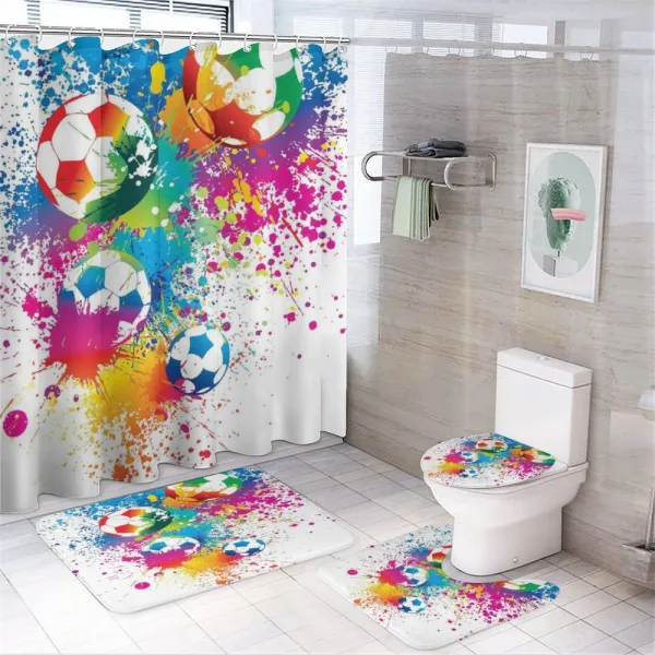 Colorful Splashes Balls on a shower curtain