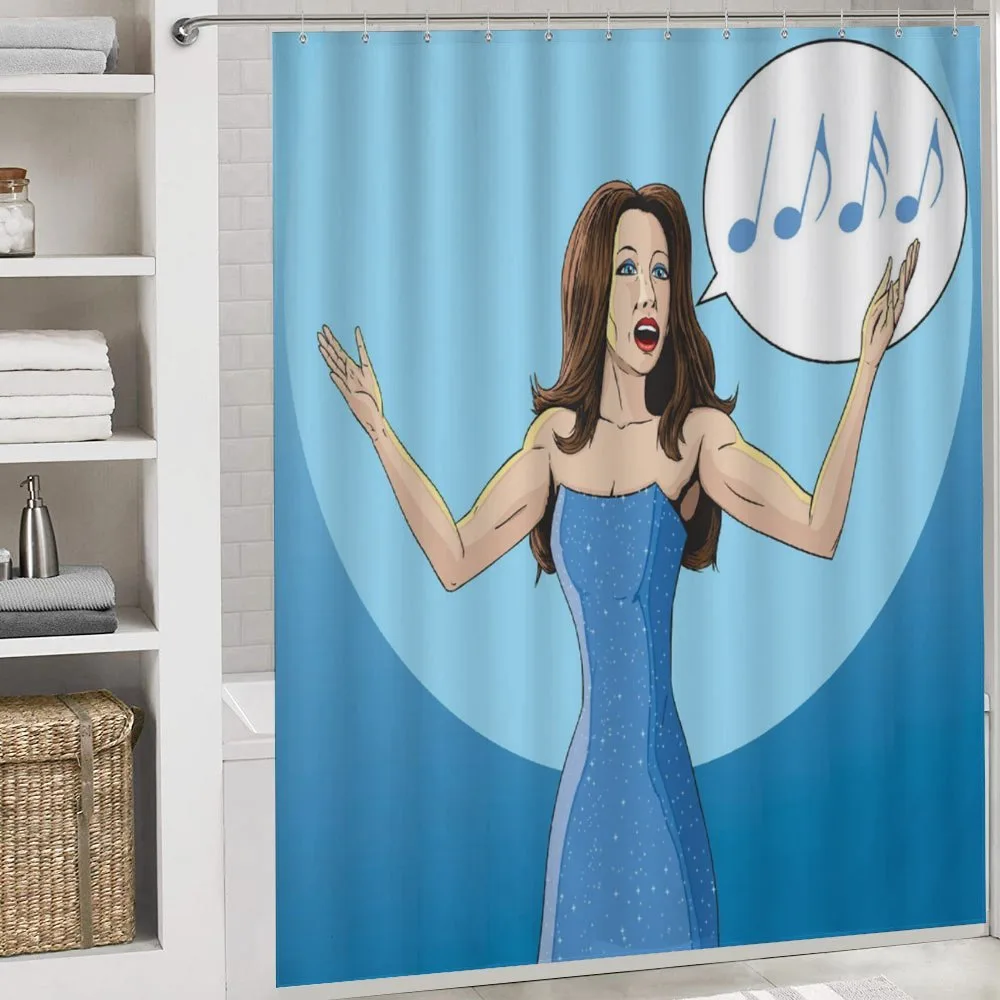Comic Book Art Singing Woman — Detail 4