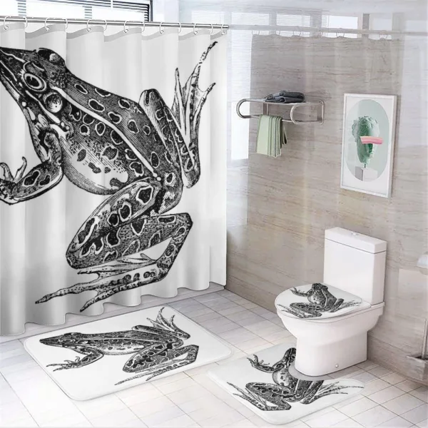 Dotted Exotic Amphibian Breed on a shower curtain