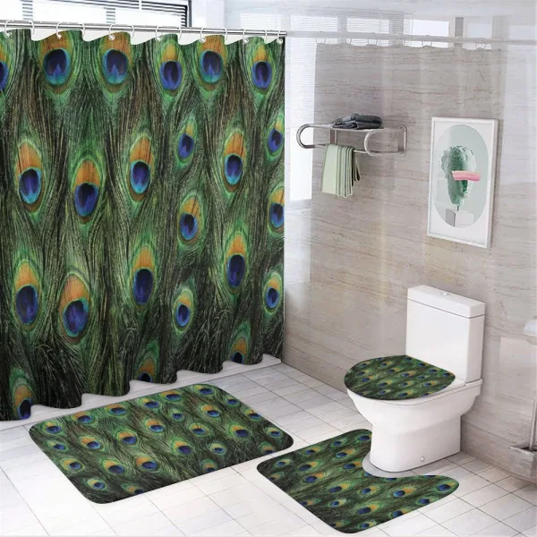 Exotic Animal Feathers on a shower curtain