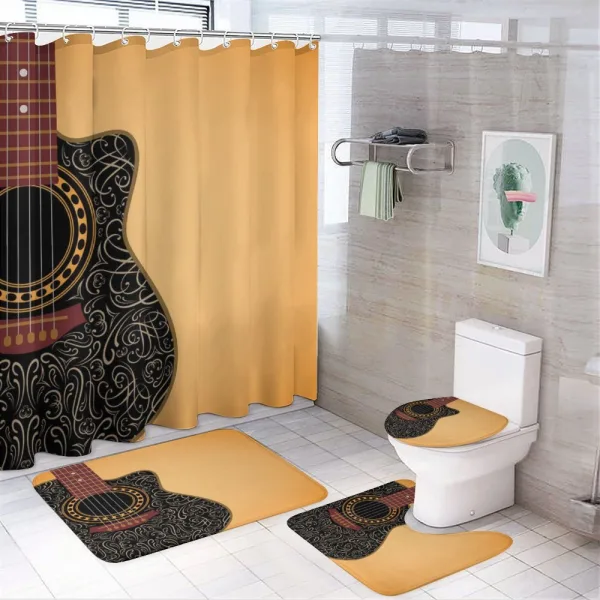 Floral Folk Ornaments on a shower curtain