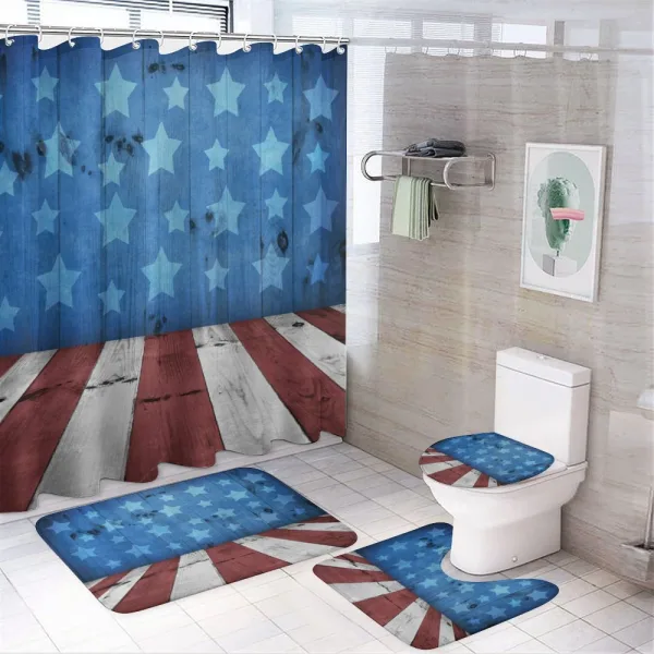 Grunge Stars Stripes on a shower curtain