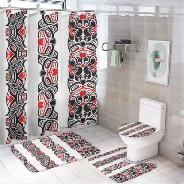 Haida Motifs Style on a shower curtain