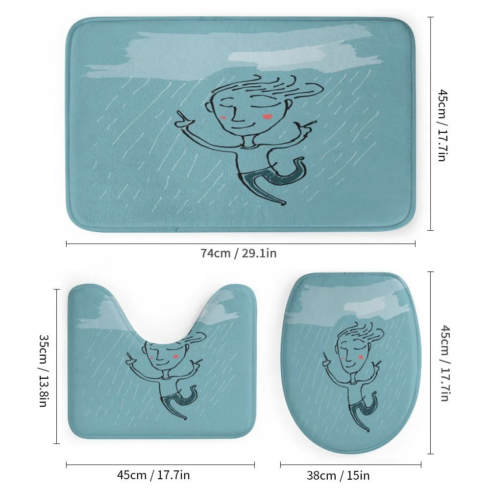 Hand Drawn Man Under the Rain — Detail 1