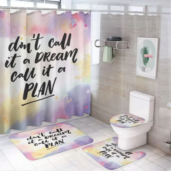 Hand-written Style Watercolor on a shower curtain