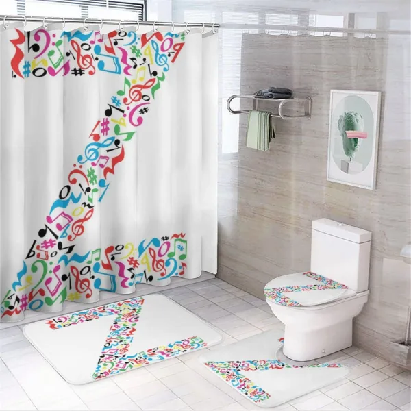 Miusic Signs Capital Z on a shower curtain