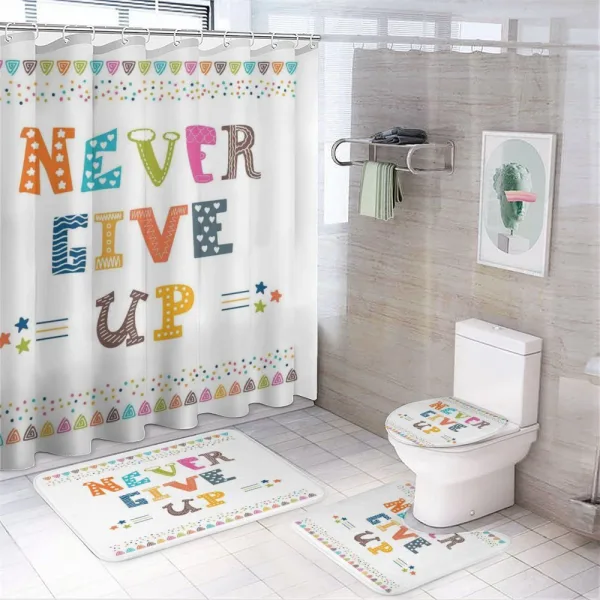Never Give on a shower curtain