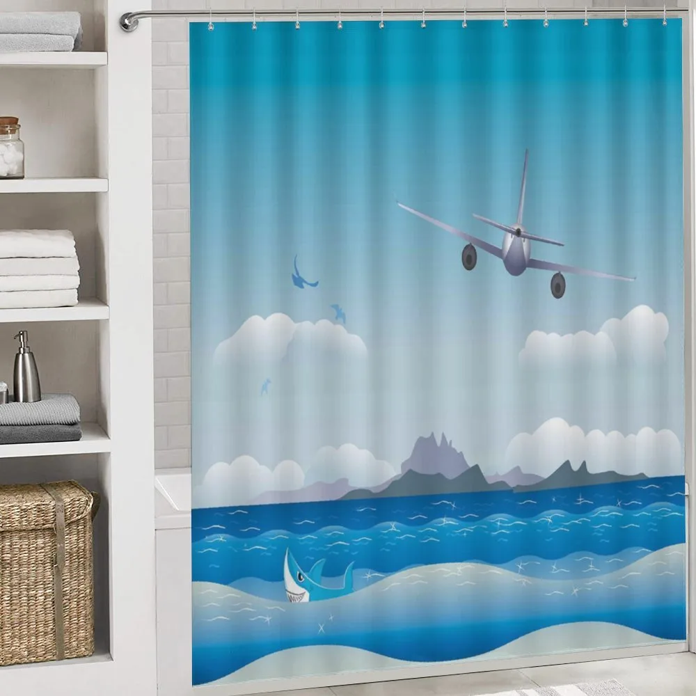 Plane Fly on Sea and Shark — Detail 4