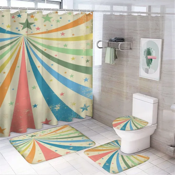 Rainbow Background Art on a shower curtain