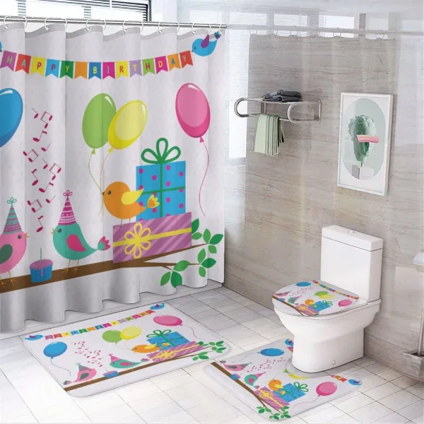 Song Birds Cones on a shower curtain