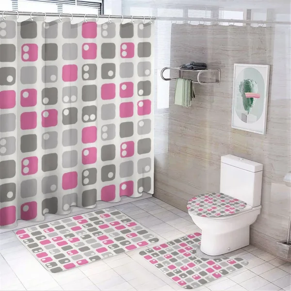 Squares and Dots on a shower curtain