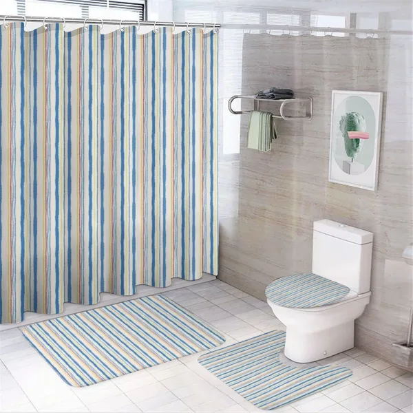 Vertical Lines Stripes on a shower curtain