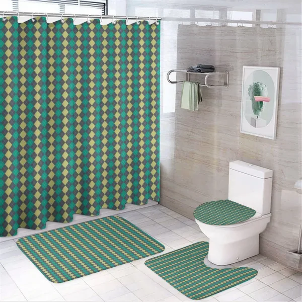 Vintage Argyle Pattern on a shower curtain