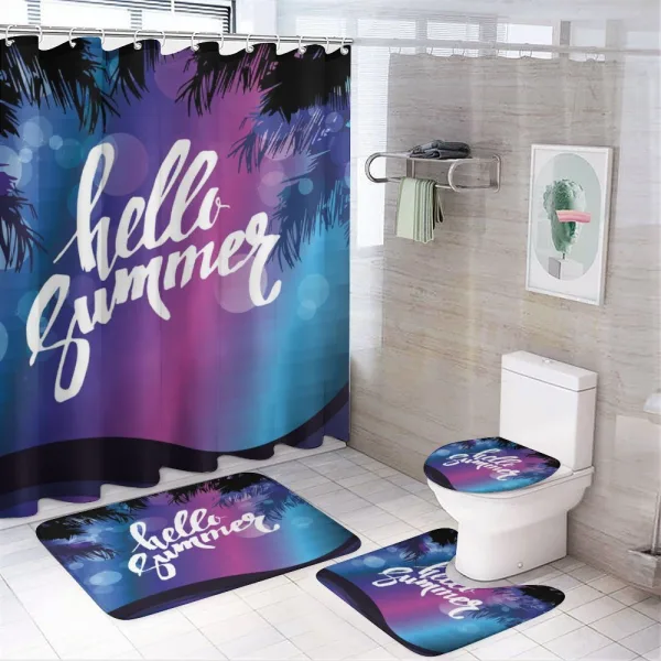 Vivid Night Palms on a shower curtain