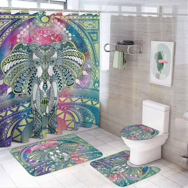 Ancient Figures Elephant on a shower curtain