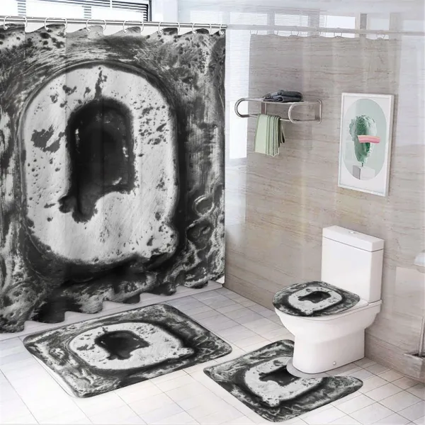 Capital Grunge Effect on a shower curtain
