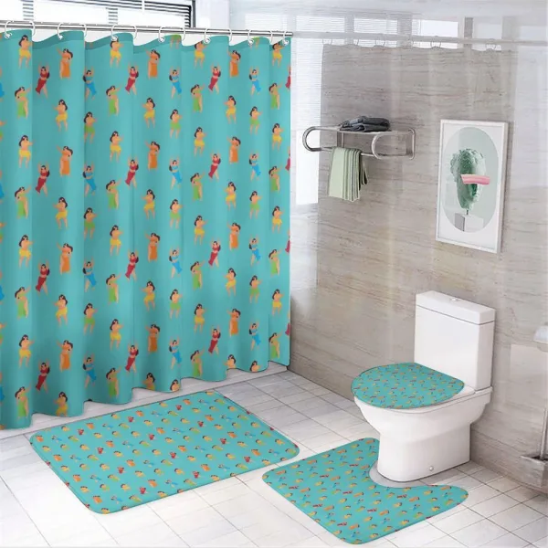 Dancers Hawaiian Woman on a shower curtain