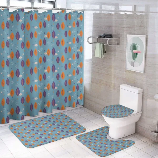 Doodle Leaves Nature Eco on a shower curtain