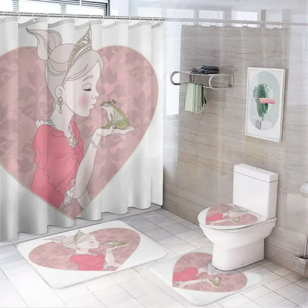 Fairytale Princess Kiss Art on a shower curtain