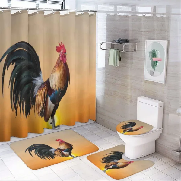 Farm Animal Sunrise on a shower curtain